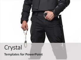 Special Force Soldier Holds Handcuffs PPT template 25 | CrystalGraphics