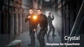  Presentation with guns - Slide set having special force soldiers with guns background and a dark gray colored foreground