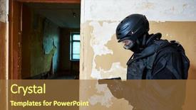  Presentation with armed forces - Amazing presentation design having special forces or anti-terrorist backdrop and a tawny brown colored foreground