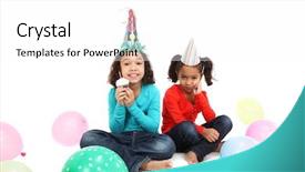  Presentation with birthday sister - Slides enhanced with special kids - happy birthday girl background and a white colored foreground