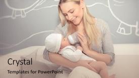  Presentation with milk baby - Slides with special milk formula for infant background and a coral colored foreground