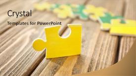  Presentation with special needs children - PPT theme consisting of children special needs - color puzzle on wooden background background and a lemonade colored foreground