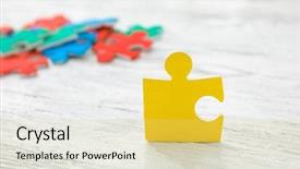  Presentation with special needs children - Colorful PPT theme enhanced with children special needs - color puzzle on wooden background backdrop and a white colored foreground