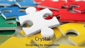  Presentation with special needs children - Cool new presentation theme with children special needs - color puzzles close up view backdrop and a yellow colored foreground