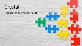  Presentation with special needs children - Cool new theme with children special needs - color puzzles on wooden background backdrop and a light gray colored foreground