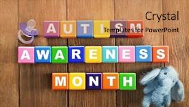  Presentation with special needs children - Theme enhanced with children special needs - colorful wooden cubes with toy background and a coral colored foreground