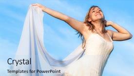  Presentation with special needs children - Colorful slide deck enhanced with children special needs - happy young girl backdrop and a light blue colored foreground