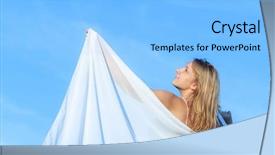  Presentation with sky - PPT theme consisting of children special needs - happy young girl background and a light blue colored foreground