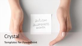  Presentation with autism awareness - Amazing PPT layouts having children special needs - woman holding hands near sheet backdrop and a lemonade colored foreground