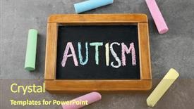  Presentation with special education autism - Presentation design with special need education - blackboard with word autism background and a tawny brown colored foreground