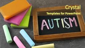  Presentation with special education - Colorful presentation theme enhanced with special need education - blackboard with word autism backdrop and a tawny brown colored foreground