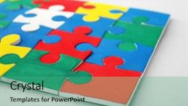  Presentation with special education - Presentation enhanced with special need education - color puzzle on light background background and a coral colored foreground