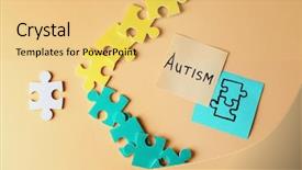  Presentation with special education - Slide deck featuring special need education - composition with different puzzles background and a yellow colored foreground