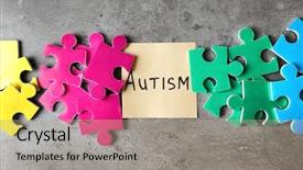  Presentation with special education - Cool new theme with special need education - composition with different puzzles backdrop and a gray colored foreground