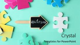  Presentation with special education - PPT layouts enhanced with special need education - composition with different puzzles background and a seafoam green colored foreground