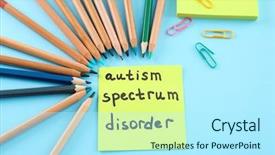  Presentation with color spectrum - Cool new presentation theme with special need education - note paper with text autism backdrop and a arctic colored foreground