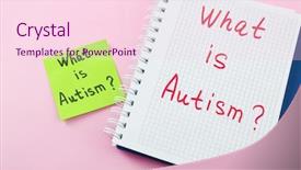 Presentation with special education autism - Audience pleasing PPT theme consisting of special need education - notepad and sticker with text backdrop and a pink colored foreground