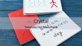  Presentation with autism awareness - Theme consisting of notepad with text autism awareness background and a light blue colored foreground