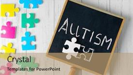  Presentation with special education - Theme enhanced with special need education - small blackboard with word autism background and a coral colored foreground