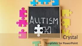  Presentation with special education - Amazing slide deck having special need education - small blackboard with word autism backdrop and a yellow colored foreground