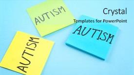  Presentation with special education - PPT theme enhanced with special need education - stickers with word autism background and a arctic colored foreground
