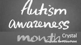  Presentation with autism awareness - Amazing PPT theme having special need education - text autism awareness month written backdrop and a gray colored foreground