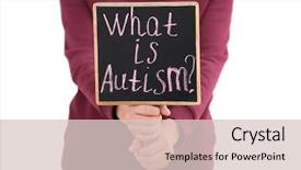  Presentation with special education - Audience pleasing PPT theme consisting of special need education - woman holding blackboard with phrase backdrop and a lemonade colored foreground