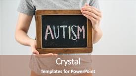  Presentation with special education - Colorful theme enhanced with special need education - woman holding blackboard with word backdrop and a coral colored foreground