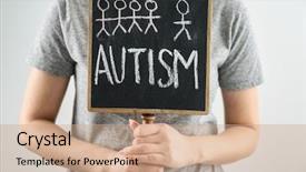  Presentation with special education - Slides featuring special need education - woman holding blackboard with word background and a coral colored foreground