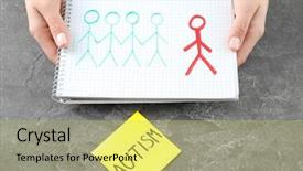  Presentation with autism - Cool new presentation theme with special need education - woman holding notepad and sticker backdrop and a mint green colored foreground