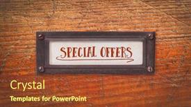  Presentation with cabinet - Presentation theme having special-offers-a-label background and a tawny brown colored foreground
