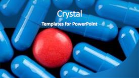  Presentation with capsules - Slide deck consisting of special red pill between blue capsules background and a teal colored foreground