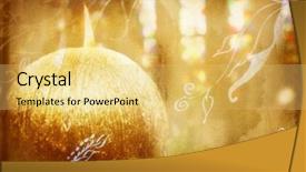  Presentation with swirls - Presentation design featuring special staining - round gold candle on grunge background and a  colored foreground
