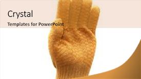  Presentation with work - Presentation theme enhanced with special staining - work glove isolated background and a  colored foreground