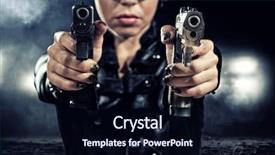  Presentation with tactics - Audience pleasing presentation theme consisting of special tactics sexy woman holding backdrop and a wine colored foreground