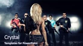  Presentation with battle tactics - Cool new PPT theme with special tactics team ready backdrop and a wine colored foreground