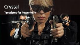  Presentation with battle tactics - Beautiful slide set featuring special tactics team ready backdrop and a wine colored foreground