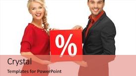  Presentation with percent - PPT layouts featuring specialformal - bright picture of man background and a coral colored foreground