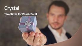  Presentation with giving a - Slide deck with specialformal - handsome man is giving background and a dark gray colored foreground