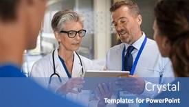  Presentation with medical therapy - Slide deck having specialist-and-woman-doctor-having background and a teal colored foreground