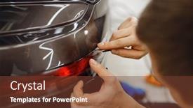  Presentation with film - PPT theme consisting of specialist-cuts-car-protection-film background and a tawny brown colored foreground