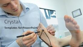  Presentation with foot mouth disease - PPT theme consisting of specialist-drawing-foot-contact-area background and a light blue colored foreground