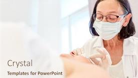  Presentation with surgery - Audience pleasing slide deck consisting of specialist-in-plastic-surgery backdrop and a cream colored foreground