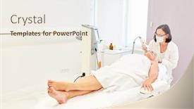  Presentation with plastic surgery - Audience pleasing PPT theme consisting of specialist-in-plastic-surgery backdrop and a sky blue colored foreground