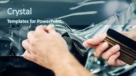  Presentation with paint - PPT theme consisting of specialist install car paint protection background and a ocean colored foreground