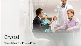  Presentation with walking - Cool new presentation theme with specialist talking to disabled man backdrop and a  colored foreground