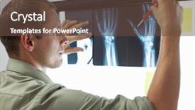  Presentation with hits miss fingering images - Cool new PPT layouts with specialist watching images of hands backdrop and a tawny brown colored foreground