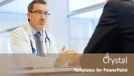  Presentation with doctor office - Presentation theme having specialist-with-patient-in-doctor background and a coral colored foreground