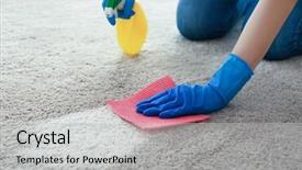  Presentation with speciality chemical - PPT theme enhanced with speciality chemical - cleaning service concept woman cleaning background and a light gray colored foreground