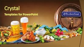  Presentation with beer - Amazing PPT layouts having specialty food - beer pretzels and various bavarian backdrop and a tawny brown colored foreground